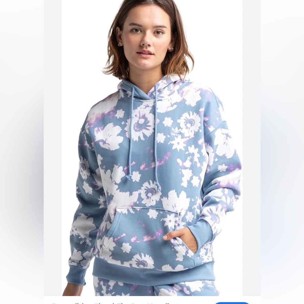 Adidas Originals Floral Tie Dye Pullover Hoodie